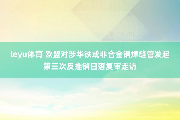 leyu体育 欧盟对涉华铁或非合金钢焊缝管发起第三次反推销日落复审走访