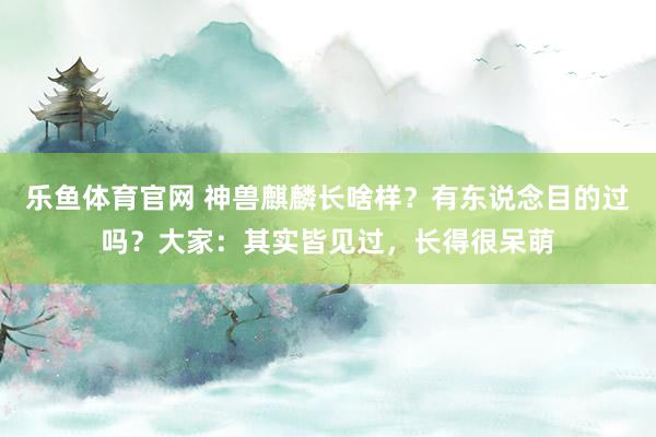 乐鱼体育官网 神兽麒麟长啥样？有东说念目的过吗？大家：其实皆见过，长得很呆萌