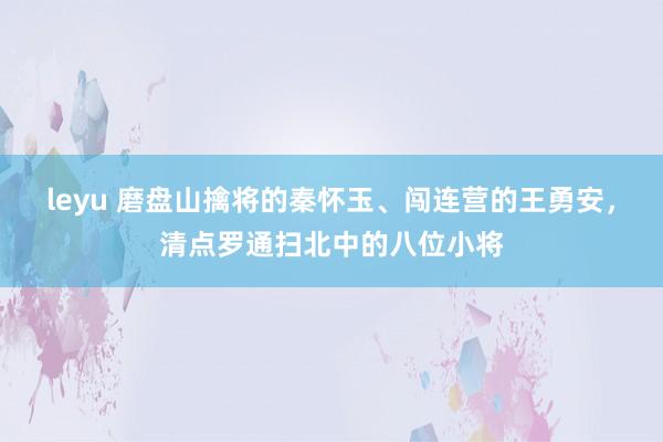 leyu 磨盘山擒将的秦怀玉、闯连营的王勇安，清点罗通扫北中的八位小将